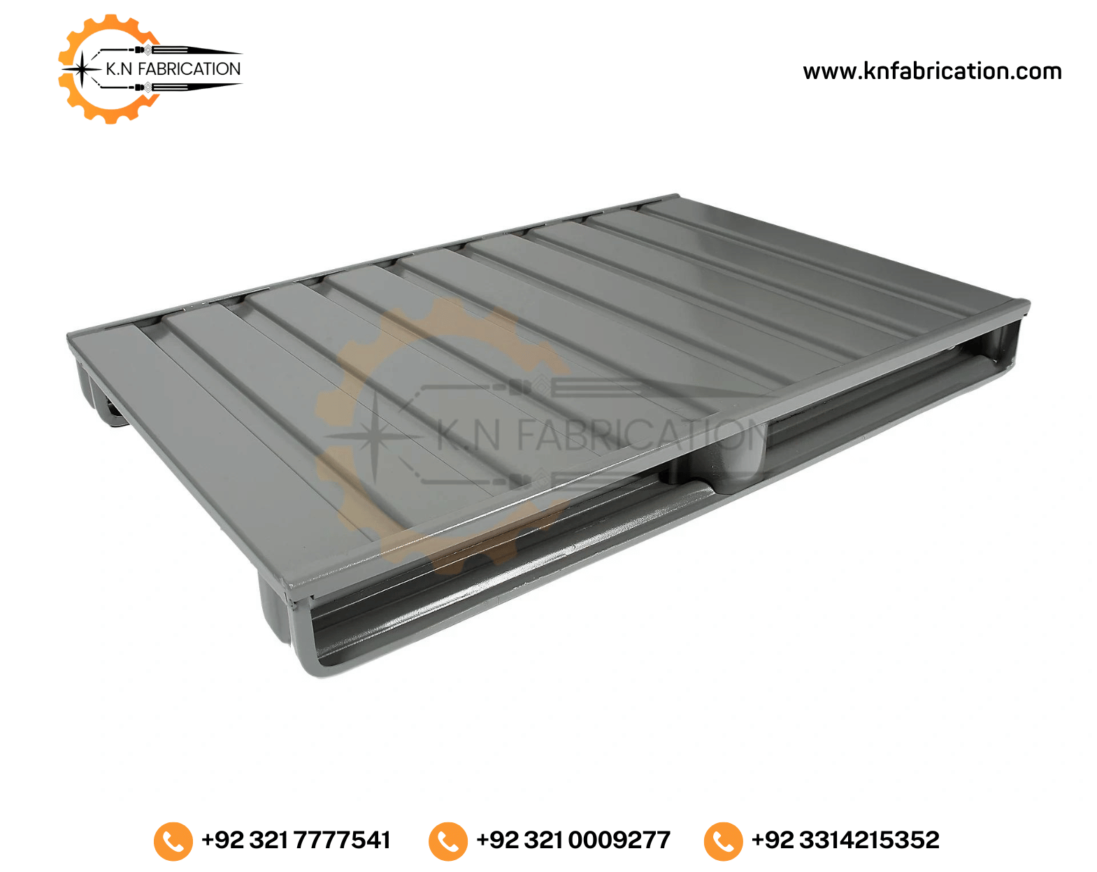 Heavy-duty metal steel pallet in Pakistan by K.N Fabrication