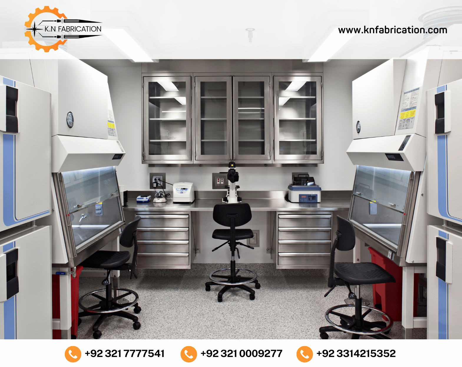 High-quality SS laboratory furniture in Pakistan by K.N Fabrication