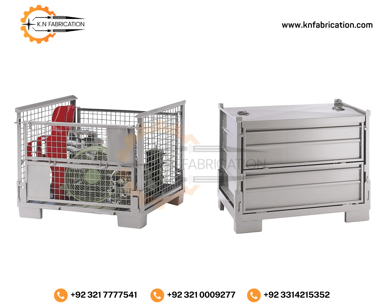 Collapsible stacking metal box pallet in Pakistan by K.N Fabrication