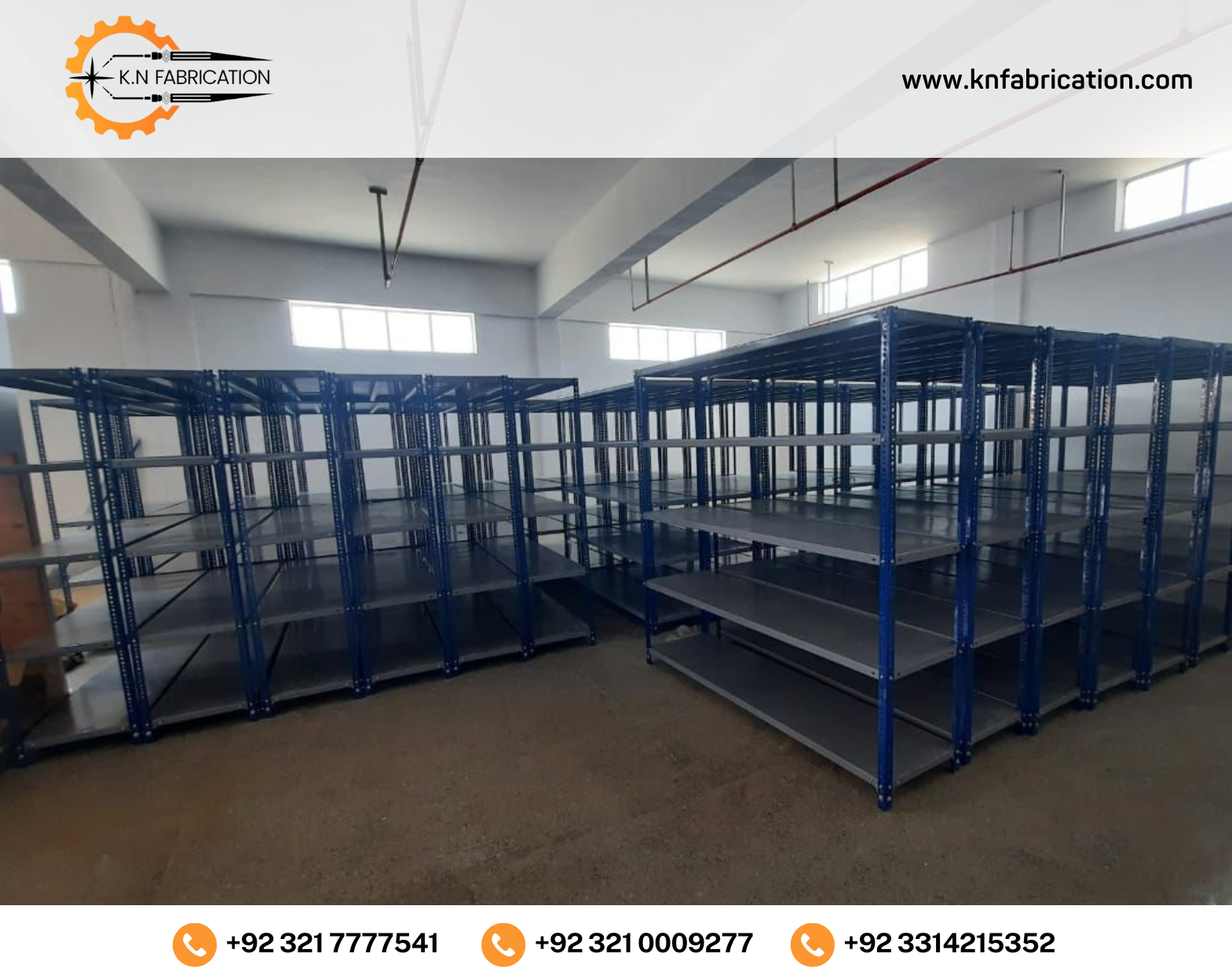 Premium slotted angle rack in Pakistan by KN Fabrication