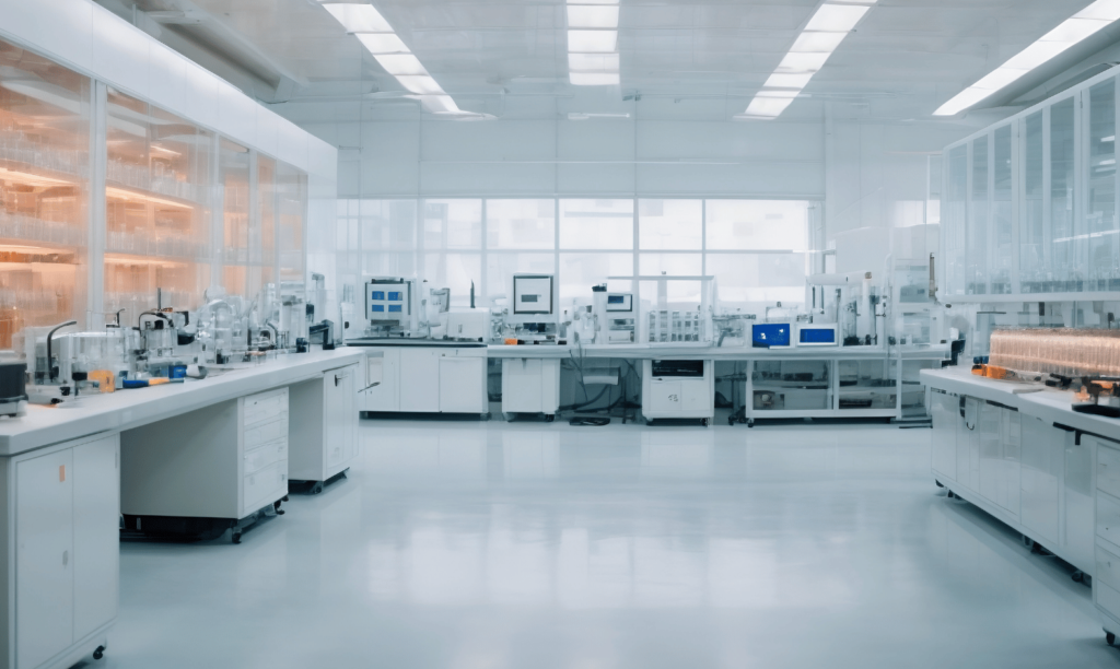 Custom-made laboratory workstation with storage drawers