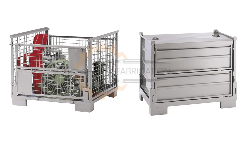 collapsible stacking steel box pallet 2 1024x814 1 K.N Fabrication